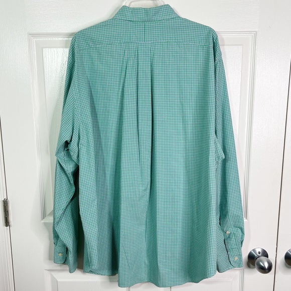 Ralph Lauren Classic Fit Plaid Long Sleeve Button Down Shirt Green Blue Sz 18 - Picture 2 of 10